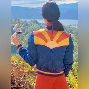 Classic Rock Couture quilted satin bomber jacket, gorgeous, unique, like new!
